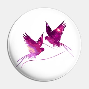 Two Pink Birds Pin