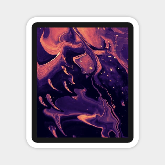 Ghosts - Sunset Color Acrylic Pour Magnet by dnacademic