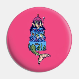 Literal Mermaid Cake Pin