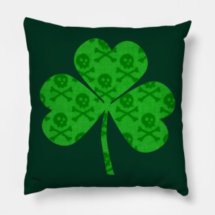 Skull & Crossbones Shamrock Pillow