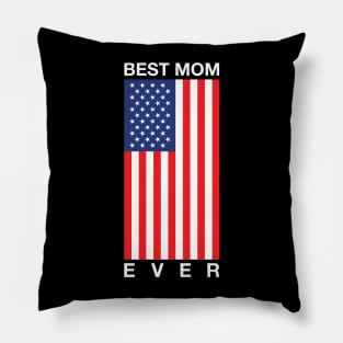 Best Mom Ever Vertical American Flag Pillow