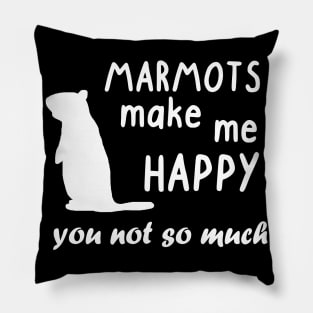 Marmot happy saying Alps mountains nature gift Pillow