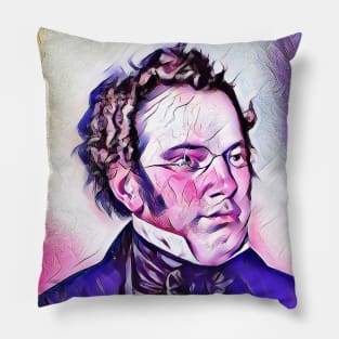 Franz Schubert Pink Portrait | Franz Schubert Artwork 7 Pillow
