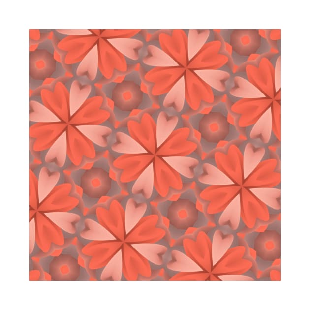 Red and grey floral pattern design by HappyHome