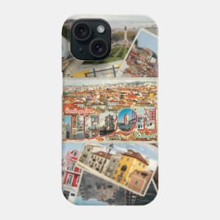 Greetings from Lisbon in Portugal vintage style retro souvenir Phone Case