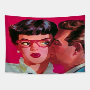 girl with glasses and boyfriend Tapestry