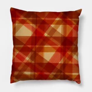 Painted Plaid in Red Pillow