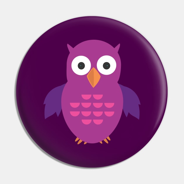 Purple & Purple Owl Pin by adamzworld