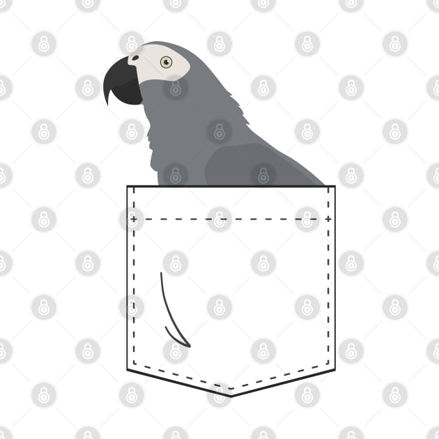 African Grey Parrot In Your Front Pocket by Einstein Parrot