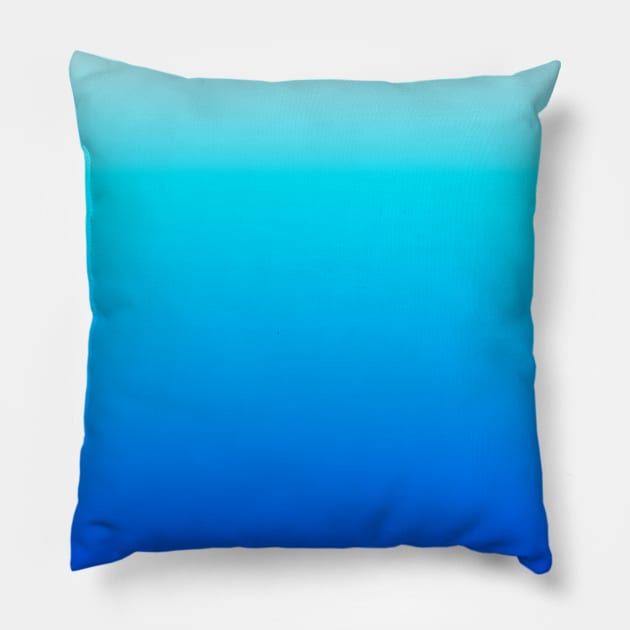 Aqua blue Ocean gradient Pillow by Lady Lilac