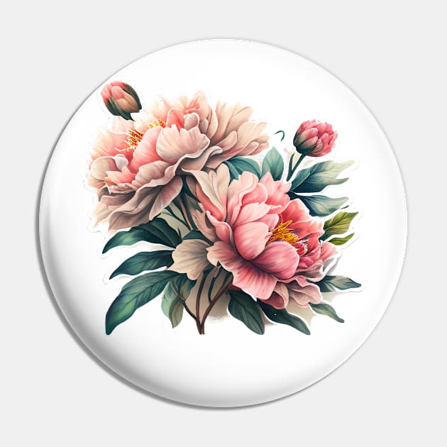 Peony Pin by Mixtgifts