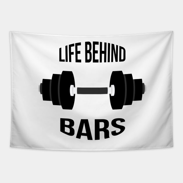 Life Behind Bars - Lifting Weights New Years Resolution Tapestry by PozureTees108