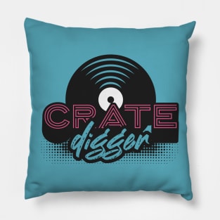 Retro Crate Digger Y2K // Vintage Record Collector Pillow