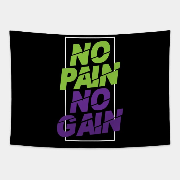 no pain no gain inspiring quote Tapestry by societee28