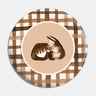 Plaid cat in brown palette Pin