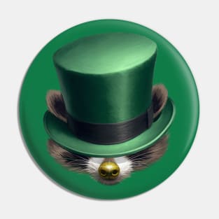 Funny Saint Patricks Day Trashy Raccoon Pin