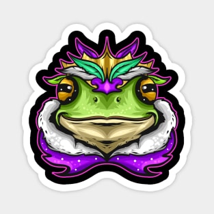 Frog King Or Frog Prince With Royal Fur For Mardi Gras Magnet