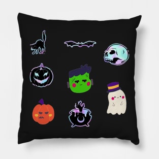 Halloween Sticker Collection Various Pillow