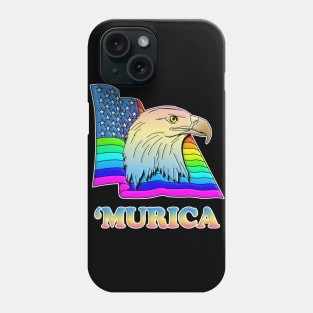 'MURICA Gay Pride American Rainbow Flag Bald Eagle Design Phone Case