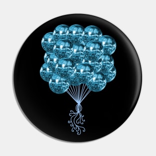 Boogie Blue Disco Ball Balloons Pin