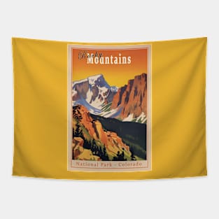 Rocky Mountain National Park Vintage Travel Poster Tapestry