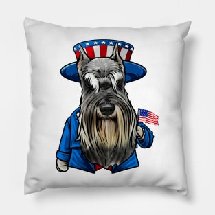 Fourth of July Miniature Schnauzer Pillow