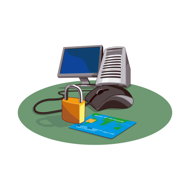 Credit Card Security of Internet Retro by retrovectors