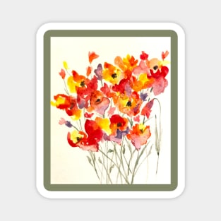 Orange Flowers Magnet