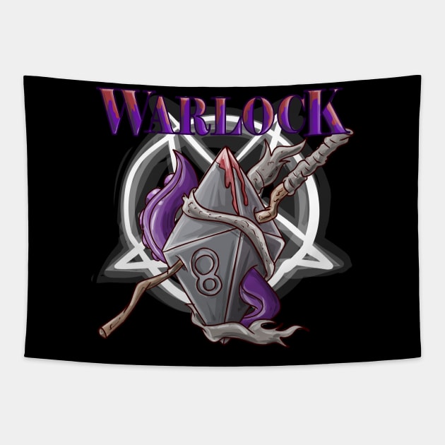 Warlock Dice D8 Funny Dungeons And Dragons DND D20 Lover Tapestry by Bingeprints