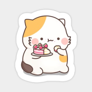 Muffin cat eating cake Magnet