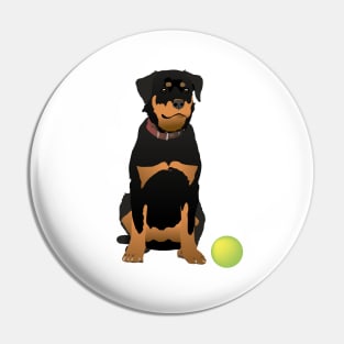 Friendly Rottweiler with Green Ball Pin