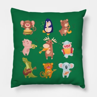 animals playing music Pillow