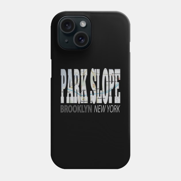 Fun Cool Park Slope Brooklyn New York with Subway Map Phone Case by Envision Styles