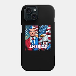 America: 4th of July Patriotic USA Man and Eagle Phone Case