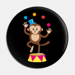 Funny Juggling Circus Monkey Ape T-Shirt Gift Pin