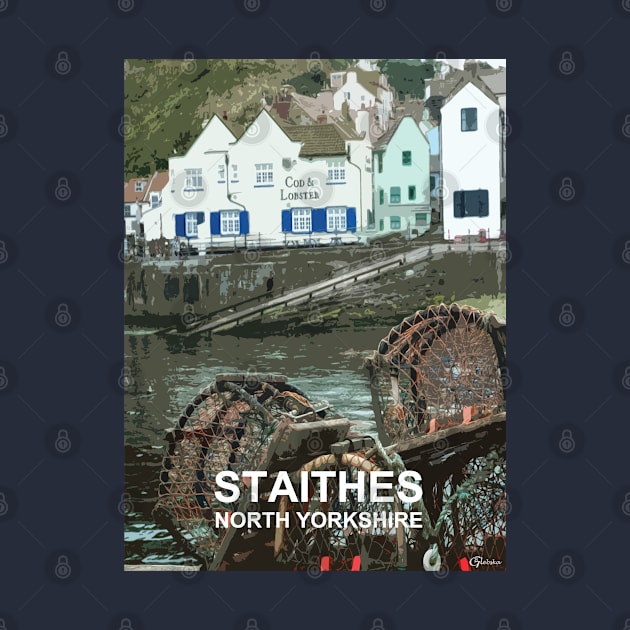 Staithes North Yorkshire. Travel poster by BarbaraGlebska