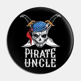 Pirate Uncle Skull Jolly Roger Halloween Costume Pin