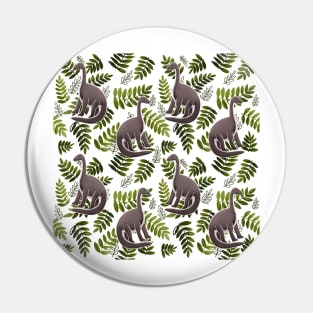 Modern Dinosaur Pattern - Olive Green Pin