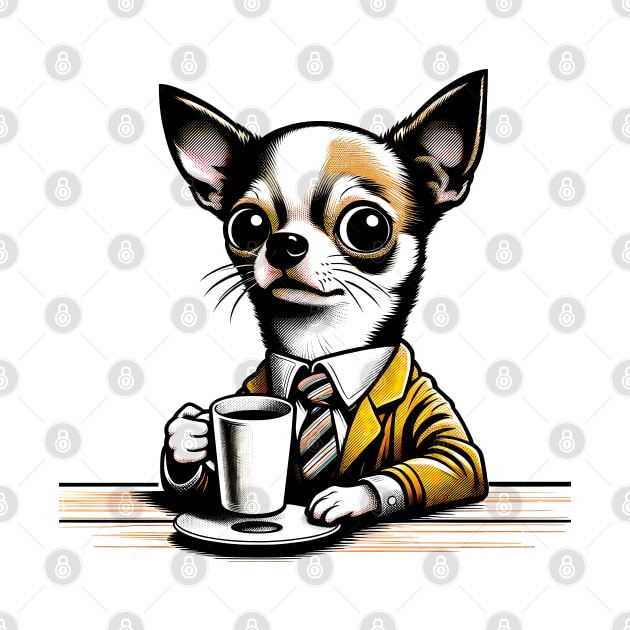 Chihuahua Coffee Break: Funny Chihuahua Dog Tee by Klimek Prints