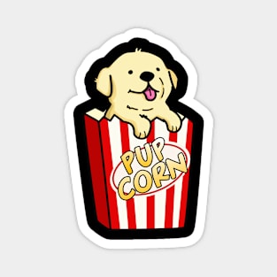 Pupcorn Cute Popcorn Pun. Magnet