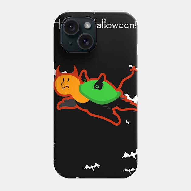 "Happy Halloween" Spooky Devil Turtle Phone Case by saradaboru