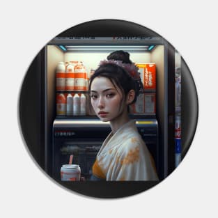 Japanese Girl in a Convenience Store Pin