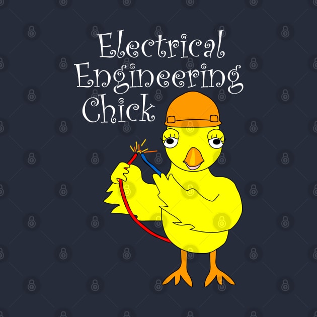 Electrical Engineering Chick White Text by Barthol Graphics