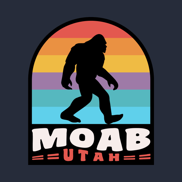 Moab Utah Bigfoot Sasquatch Arches Canyonlands Retro Sunset by PodDesignShop