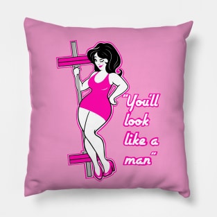 Barbell girl, gym girl, fitness girl, weightlifting girl Pillow