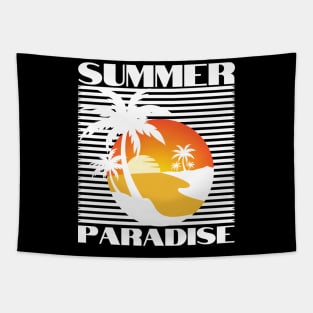 Summer Paradise. Summertime, Fun Time. Fun Summer, Beach, Sand, Surf Retro Vintage Design. Tapestry