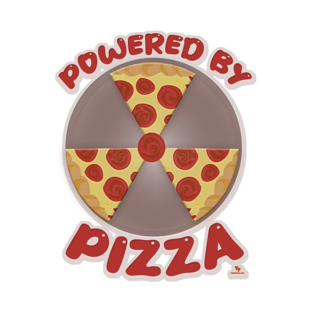 Powered By Pizza Funny Food Slogan by Tshirtfort