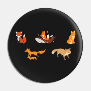 Cute adorable fun baby fox cub sticker pack Pin