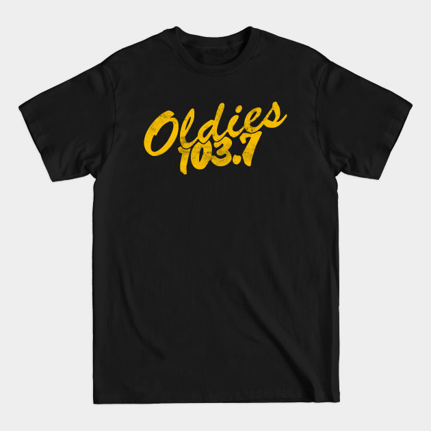 Discover 80s Faded Style Vintage Oldies 103.7 Wichita, KS - Radio - T-Shirt
