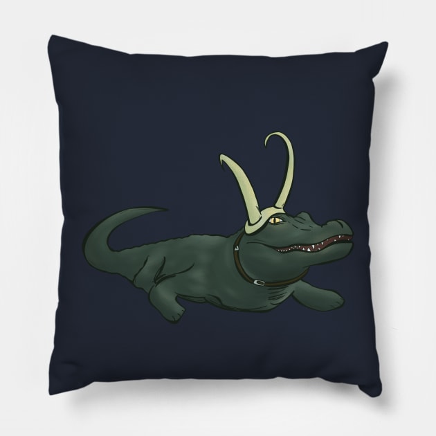 crocodile loki Pillow by Aymzie94